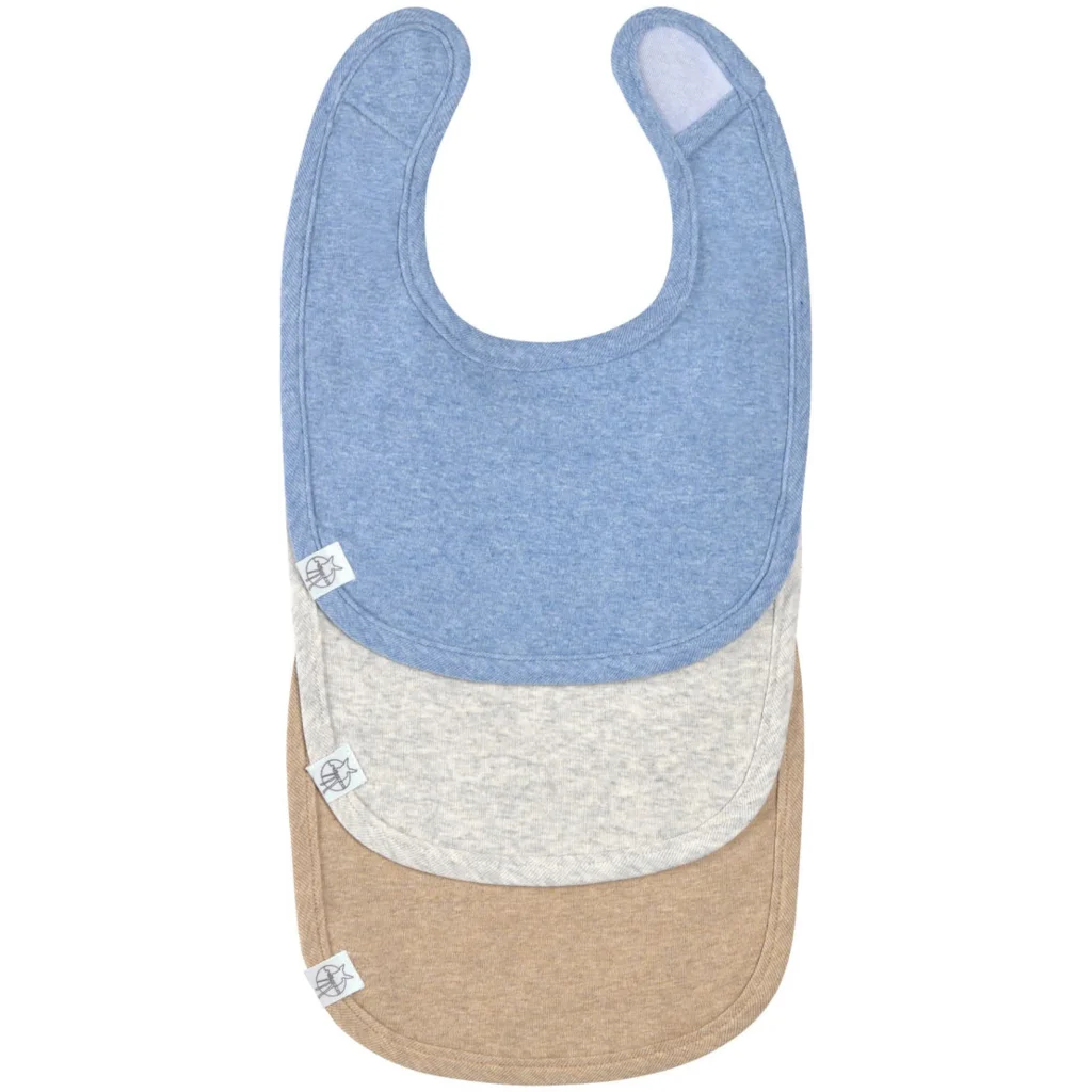 Bio Baby-Lätzchen 3er-Pack in Blau+Hellgrau+Beige Blau+Grau+Beige von Lässig Größe 19x27 cm