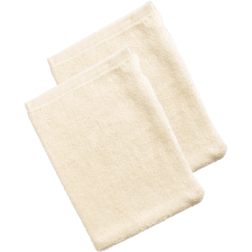 Bio Frottier Waschhandschuh 2er-Pack ORLANDO in Creme von Living Crafts Größe 16x22 cm