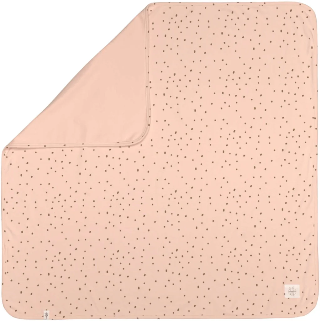 Bio Interlock Baby-Wendedecke Punkte in Rosa Muster Punkte von Lässig Größe 80x80 cm