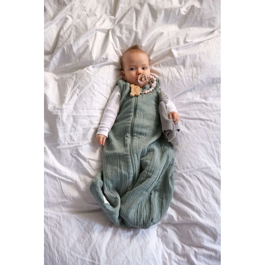 Bio Musselin Baby-Schlafsack in Grün von Lässig Größe 50+56