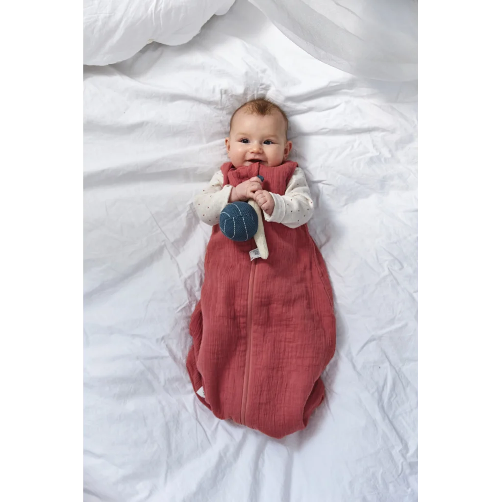 Bio Musselin Baby-Schlafsack in Rost Rot von Lässig Größe 50+56