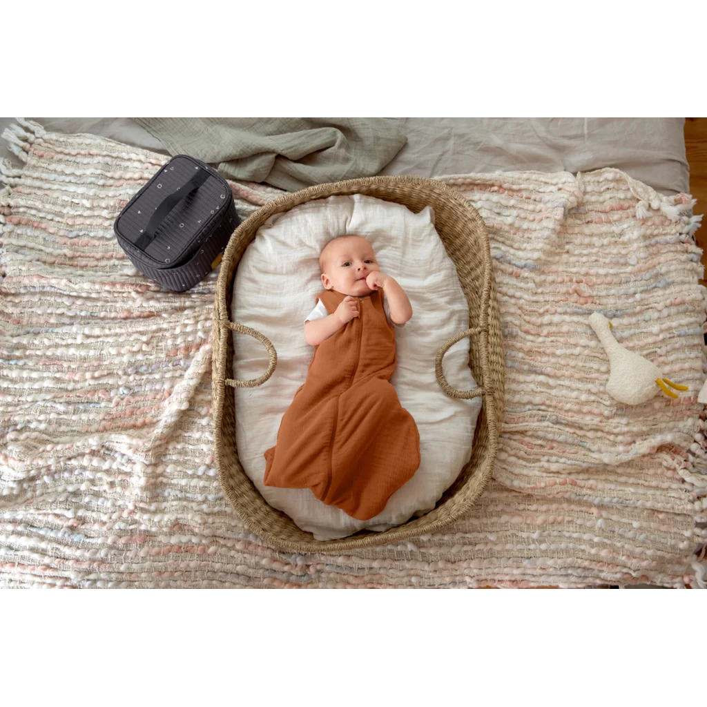 Bio Musselin Baby-Schlafsack in Terra Orange von Lässig Größe 50+56