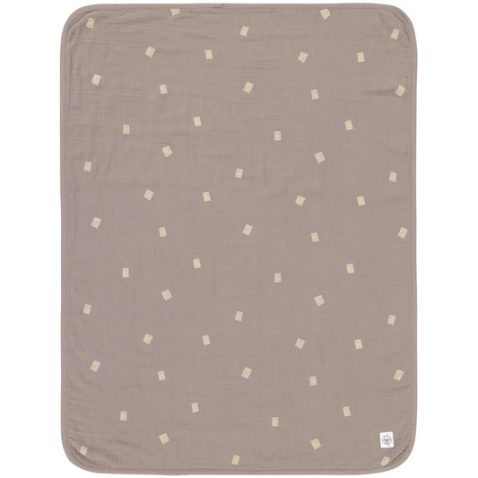 Bio Musselin Baby-Wendedecke Spots in Taupe Grau Muster Spots von Lässig Größe 75x100 cm