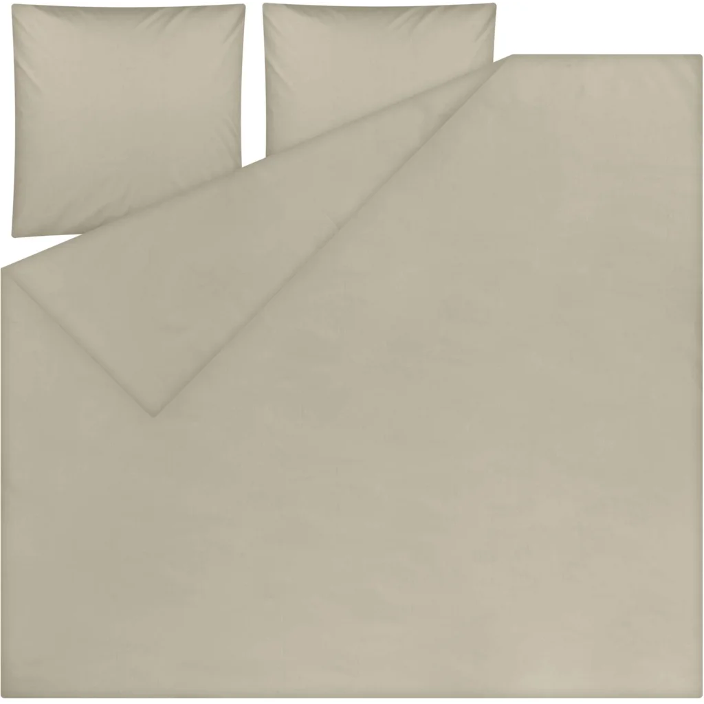 Bio Perkal Bettwäsche Garnitur 3-teilig in Beige von MELA home Größe 240x220 + 2x 80x80 cm