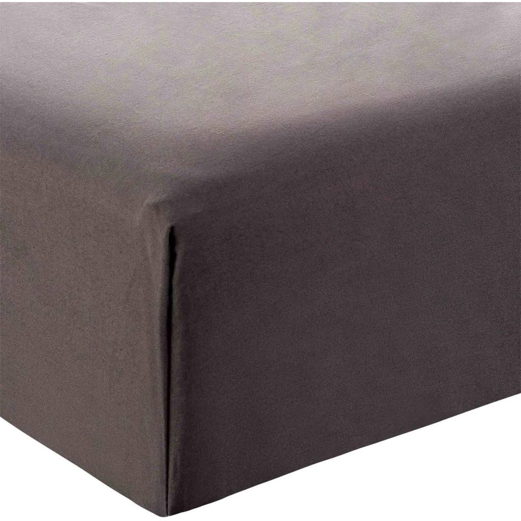 Bio Perkal Spannbettlaken für Boxspringbetten in Standardgröße - Doppelbett in Basalt Braun von MELA home Größe 180-200 x 200 cm