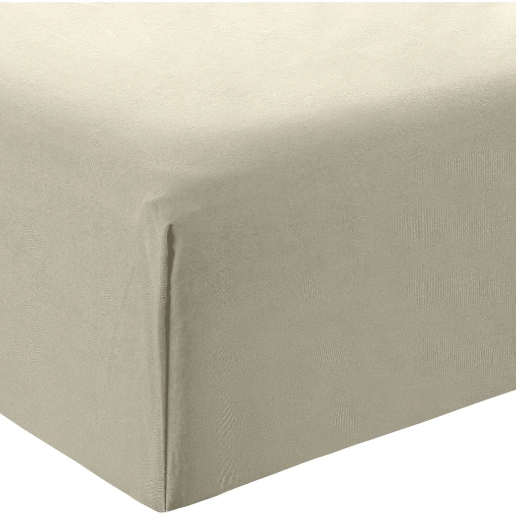 Bio Perkal Spannbettlaken für Boxspringbetten in Standardgröße - Doppelbett in Beige von MELA home Größe 180-200 x 200 cm