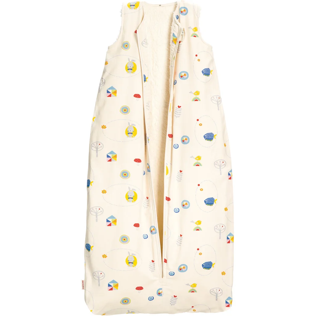 Bio Satin Baby-Schlafsack Hase mit Flanellfutter in Muster Hase von Cotonea Größe 70 (ca. 76 cm)