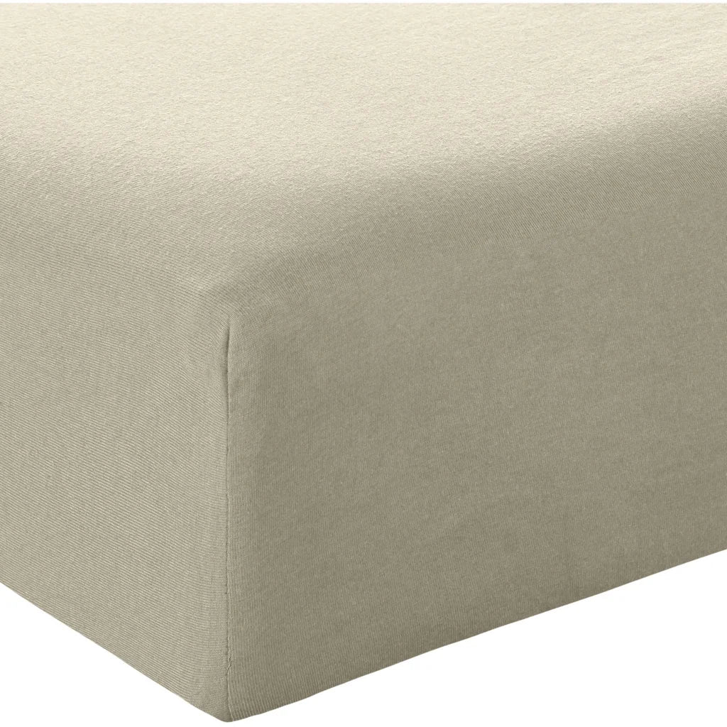 Bio Single-Jersey Spannbettlaken für Boxspringbetten in Standardgröße - Doppelbett in Beige von MELA home Größe 180-200 x 200 cm