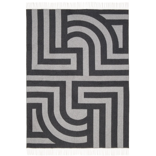 Doubleface Decke ATHEN in Anthrazit+Hellgrau Grau+Grau Muster Graphisch von Eagle Products Größe 135x195 cm