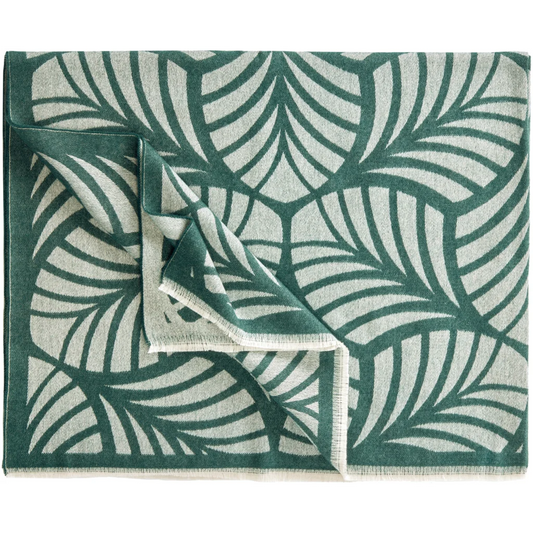 Doubleface Decke Blätter in Dunkelgrün Grün Muster Blätter von Eagle Products Größe 135x220 cm