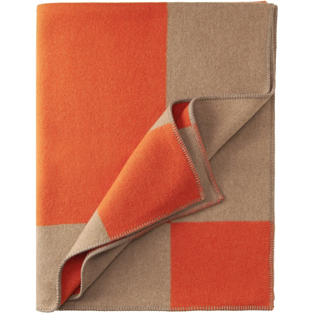 Doubleface Decke MANCHESTER in Orange+Beige Muster Graphisch von Eagle Products Größe 135x205 cm