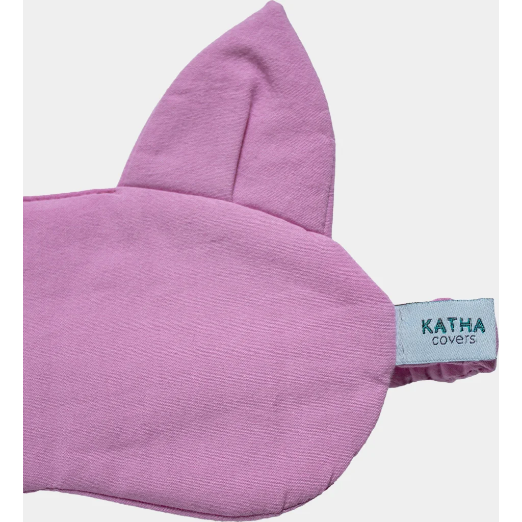 Kinder Schlafmaske mit Katzenohren in Pink von KATHA covers Größe 17x8 cm