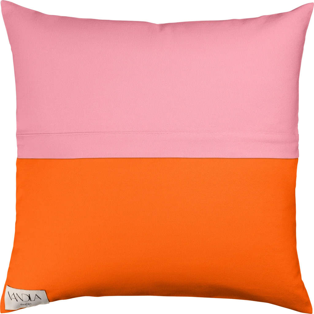 Modulare Kissenhülle Farbkombinationen mit Altrosa in Altrosa+Orange Rosa+Orange von Vandla design Größe 40x40 cm