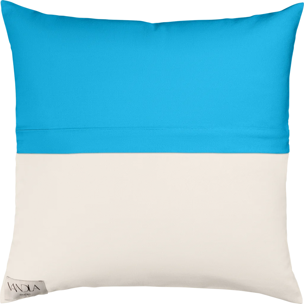 Modulare Kissenhülle Farbkombinationen mit Atlantik in Atlantik+Creme Blau+Creme von Vandla design Größe 40x40 cm