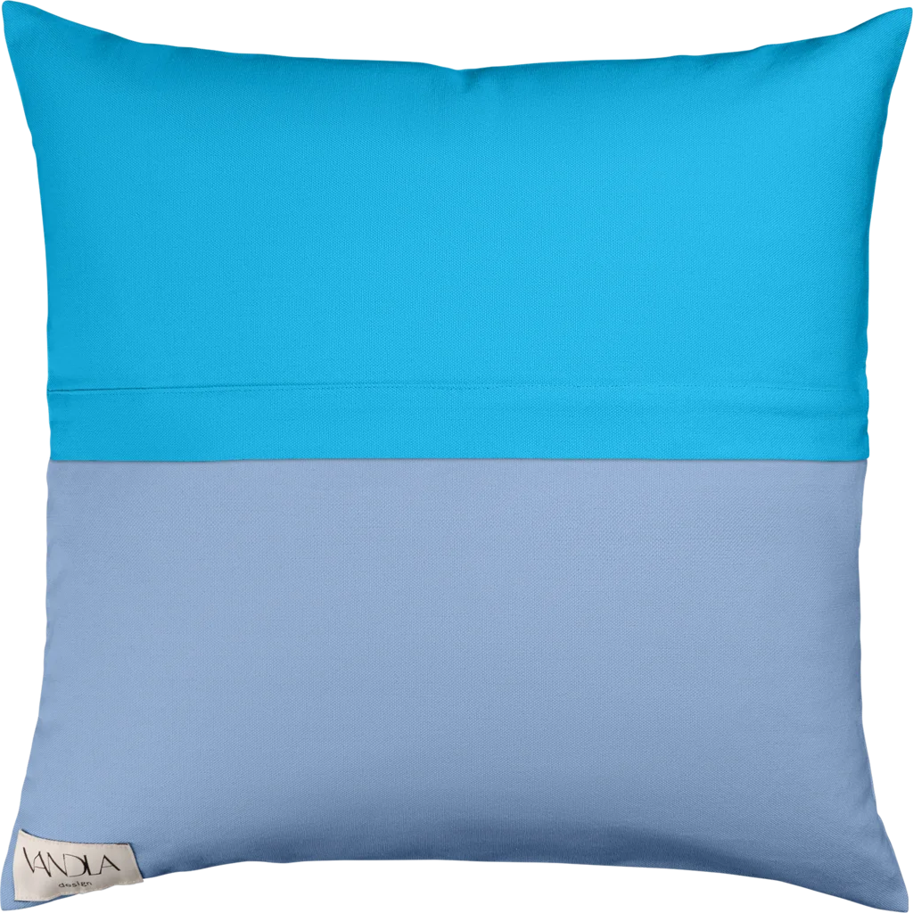 Modulare Kissenhülle Farbkombinationen mit Atlantik in Atlantik+Jeansblau Blau+Blau von Vandla design Größe 40x40 cm