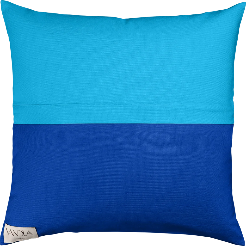 Modulare Kissenhülle Farbkombinationen mit Atlantik in Atlantik+Kobalt Blau+Blau von Vandla design Größe 40x40 cm