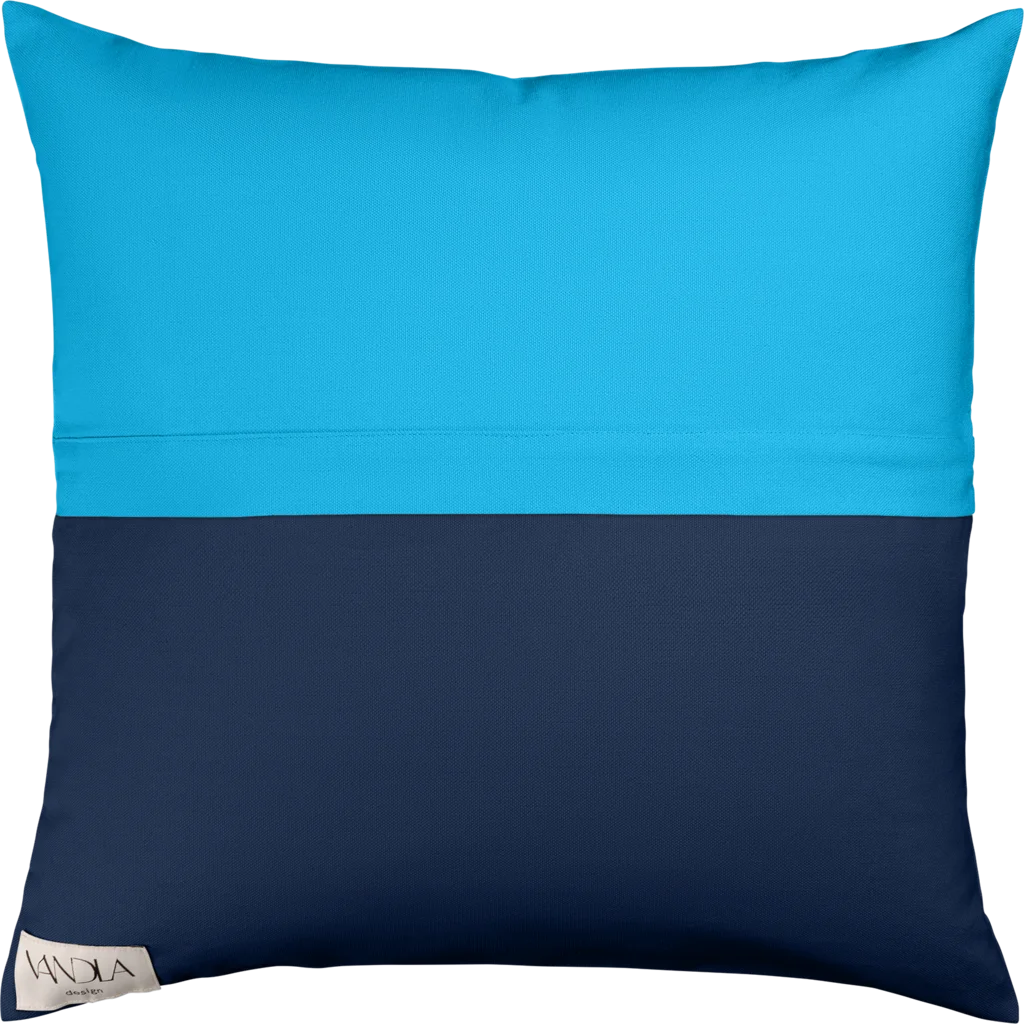 Modulare Kissenhülle Farbkombinationen mit Atlantik in Atlantik+Marine Blau+Blau von Vandla design Größe 40x40 cm