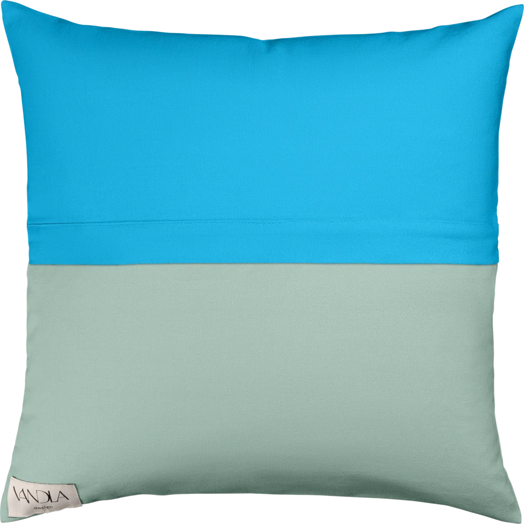 Modulare Kissenhülle Farbkombinationen mit Atlantik in Atlantik+Mint Blau+Grün von Vandla design Größe 40x40 cm