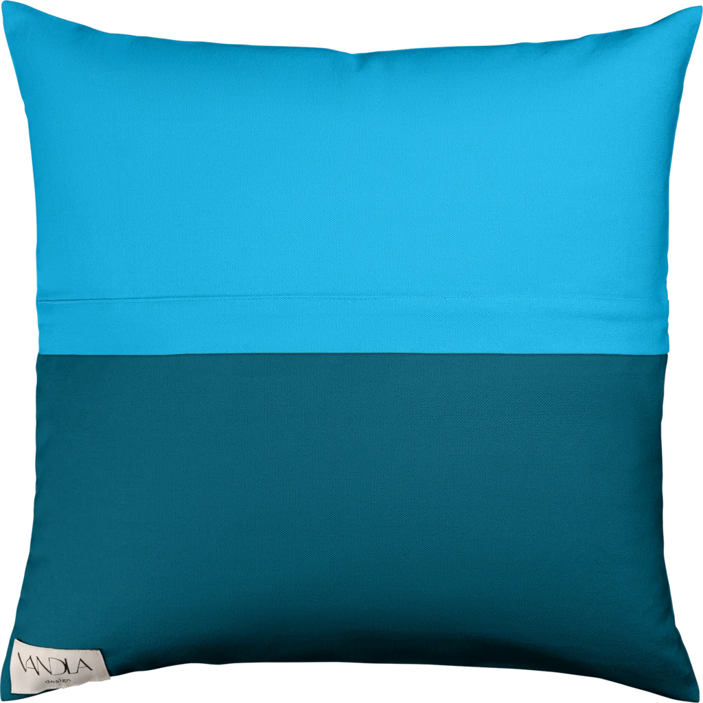 Modulare Kissenhülle Farbkombinationen mit Atlantik in Atlantik+Petrol Blau+Blau von Vandla design Größe 40x40 cm