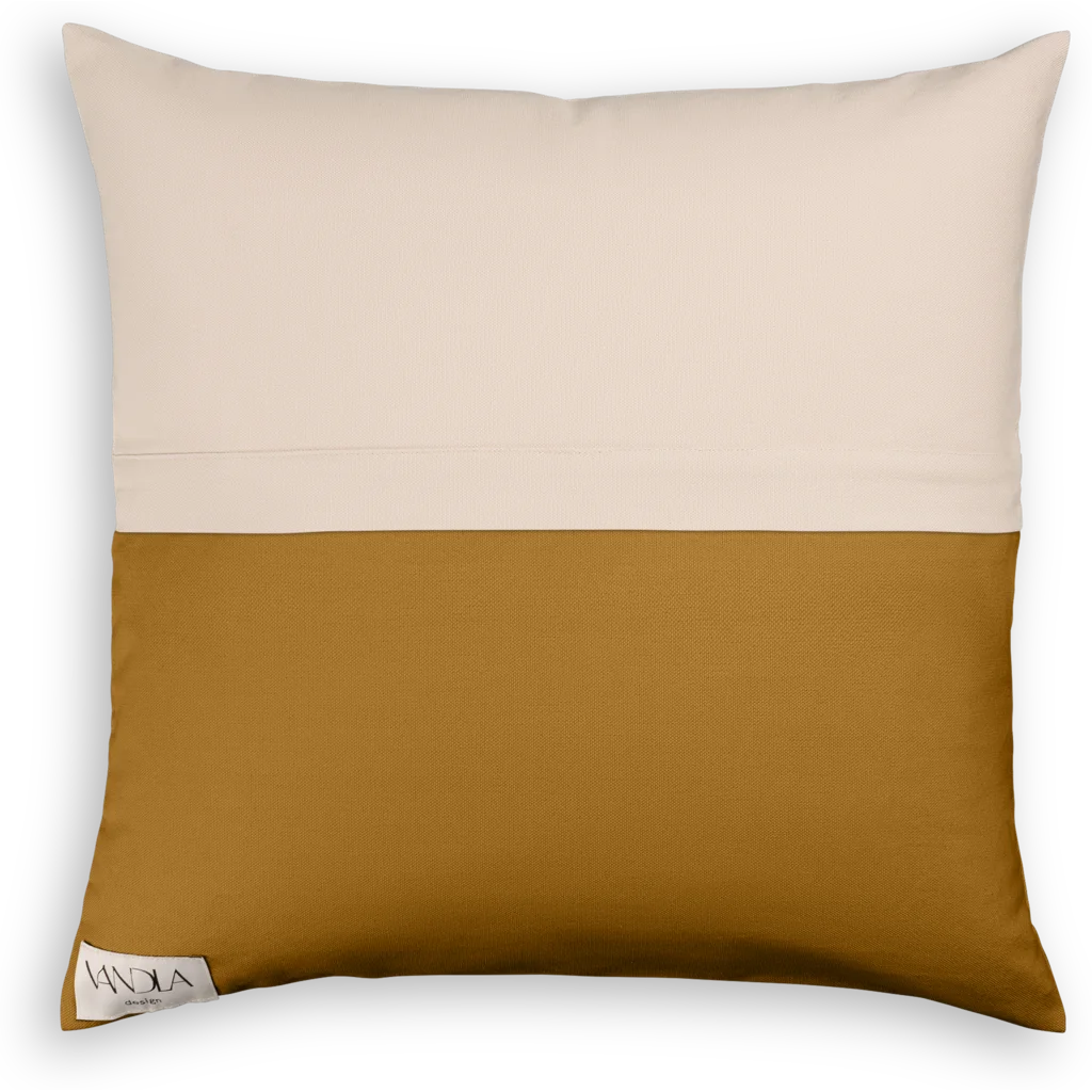 Modulare Kissenhülle Farbkombinationen mit Beige in Beige+Hellbraun Beige+Braun von Vandla design Größe 40x40 cm