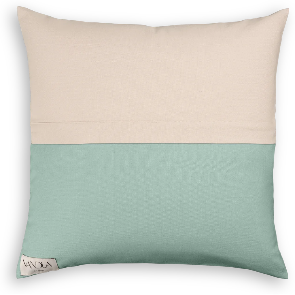 Modulare Kissenhülle Farbkombinationen mit Beige in Beige+Mint Beige+Grün von Vandla design Größe 50x50 cm