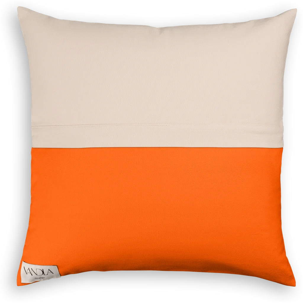 Modulare Kissenhülle Farbkombinationen mit Beige in Beige+Orange von Vandla design Größe 40x40 cm