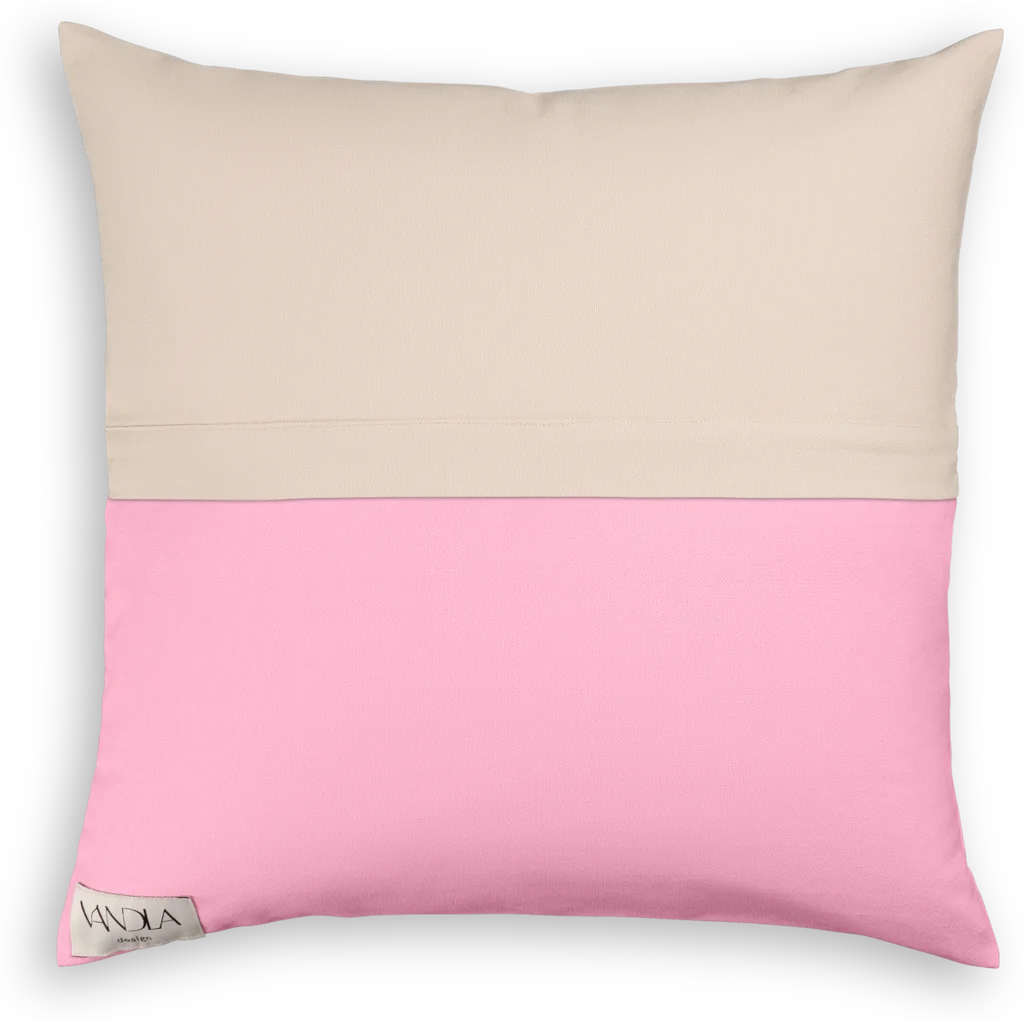 Modulare Kissenhülle Farbkombinationen mit Beige in Beige+Pink von Vandla design Größe 40x40 cm