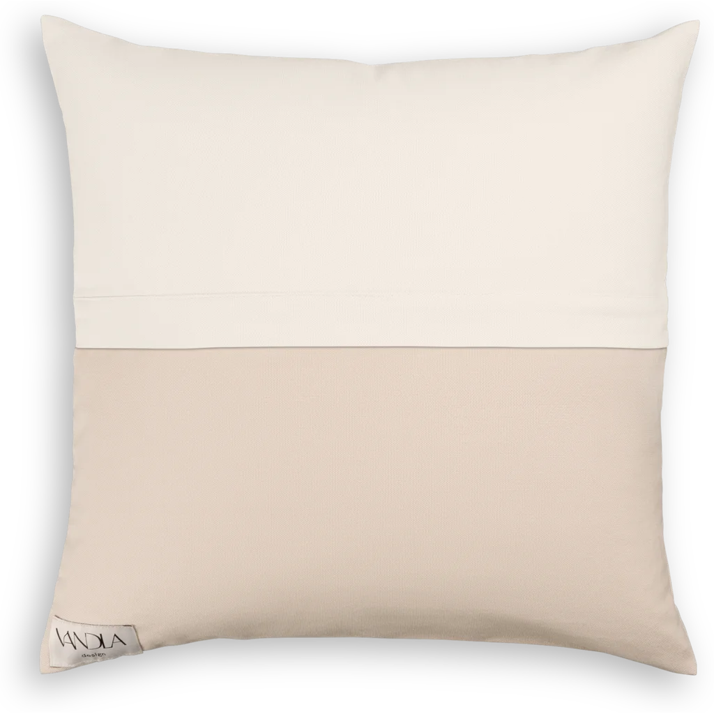 Modulare Kissenhülle Farbkombinationen mit Creme in Creme+Beige von Vandla design Größe 40x40 cm