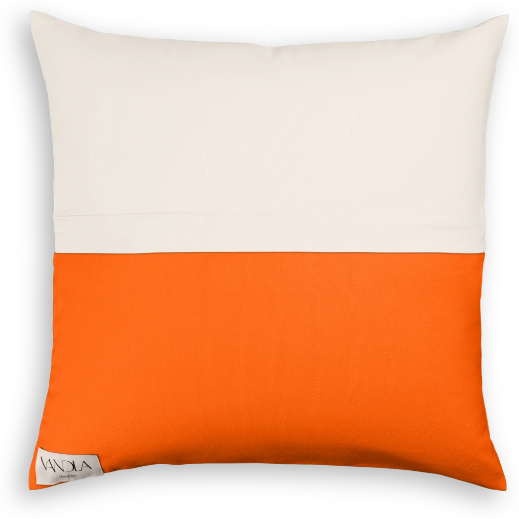 Modulare Kissenhülle Farbkombinationen mit Creme in Creme+Orange von Vandla design Größe 40x40 cm