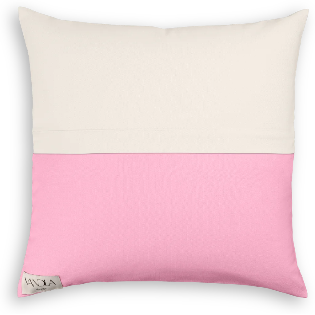 Modulare Kissenhülle Farbkombinationen mit Creme in Creme+Pink von Vandla design Größe 40x40 cm