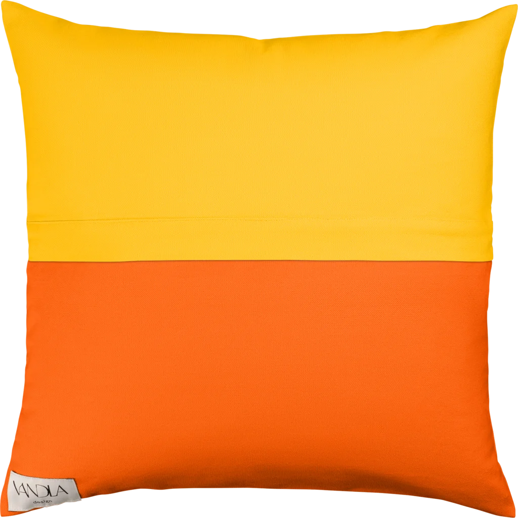 Modulare Kissenhülle Farbkombinationen mit Gelb in Gelb+Orange von Vandla design Größe 40x40 cm