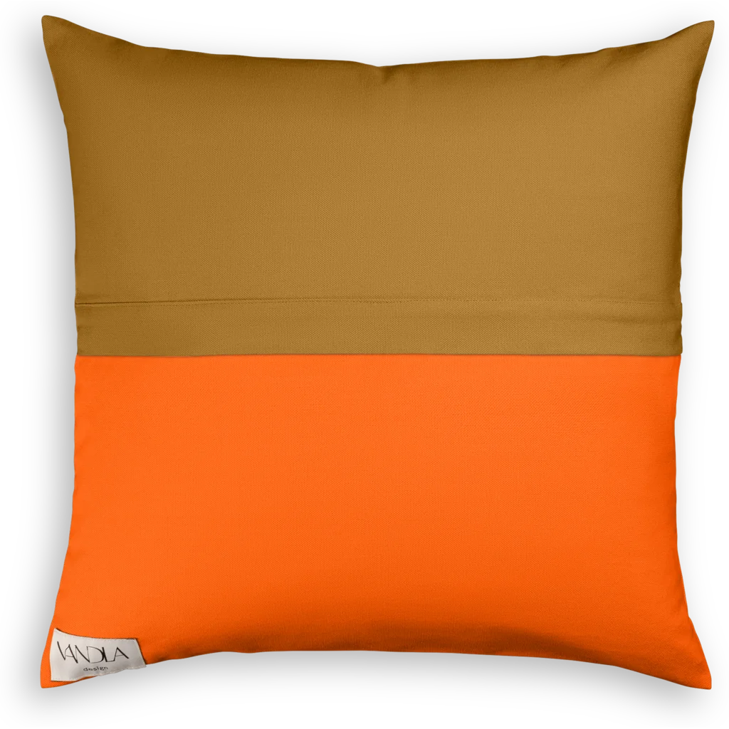 Modulare Kissenhülle Farbkombinationen mit Hellbraun in Hellbraun+Orange Braun+Orange von Vandla design Größe 40x40 cm