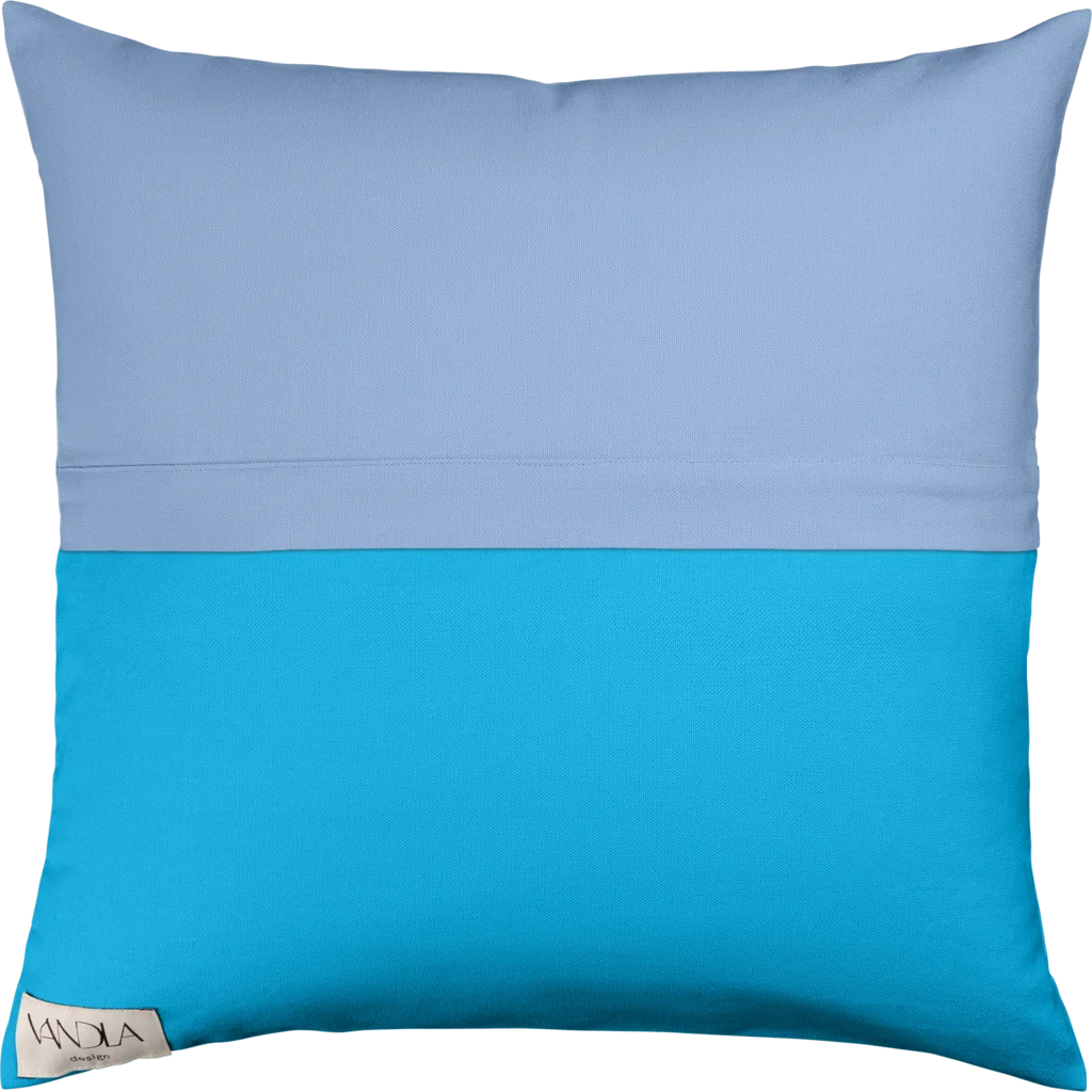 Modulare Kissenhülle Farbkombinationen mit Jeansblau in Jeansblau+Atlantik Blau+Blau von Vandla design Größe 40x40 cm