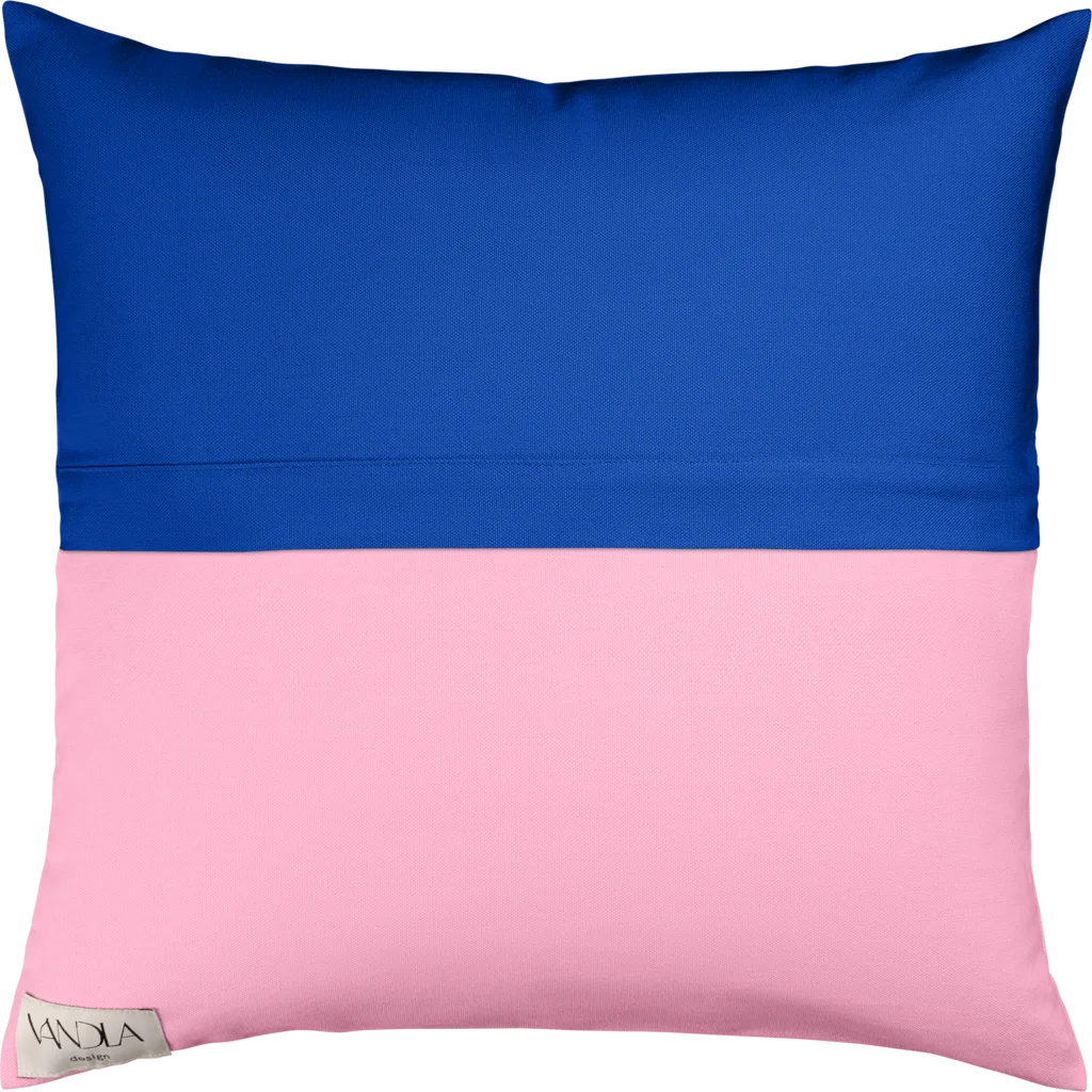 Modulare Kissenhülle Farbkombinationen mit Kobalt in Kobalt+Pink Blau+Pink von Vandla design Größe 40x40 cm