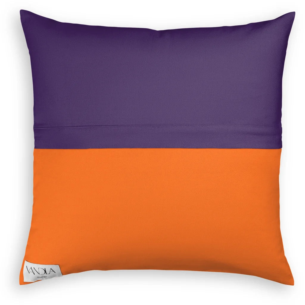 Modulare Kissenhülle Farbkombinationen mit Lila in Lila+Orange von Vandla design Größe 40x40 cm