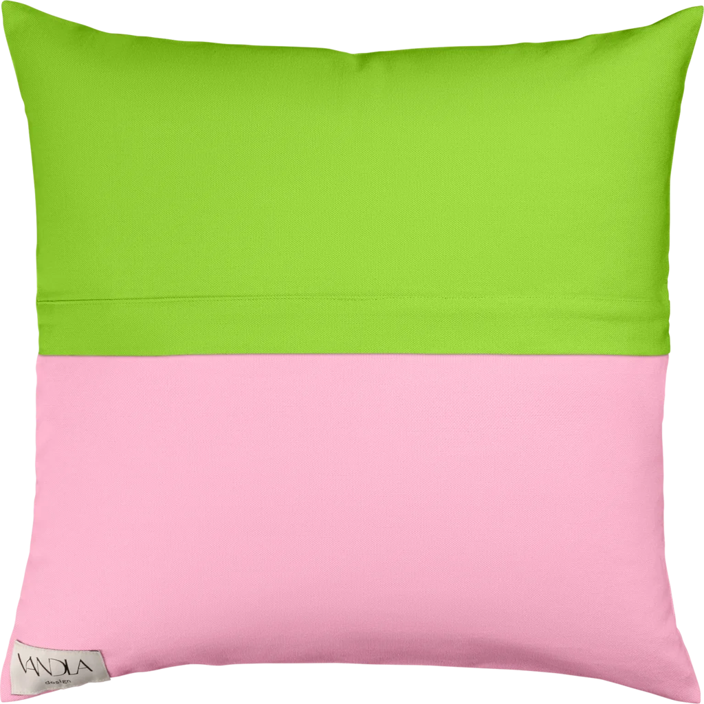 Modulare Kissenhülle Farbkombinationen mit Limette in Limette+Pink Grün+Pink von Vandla design Größe 40x40 cm