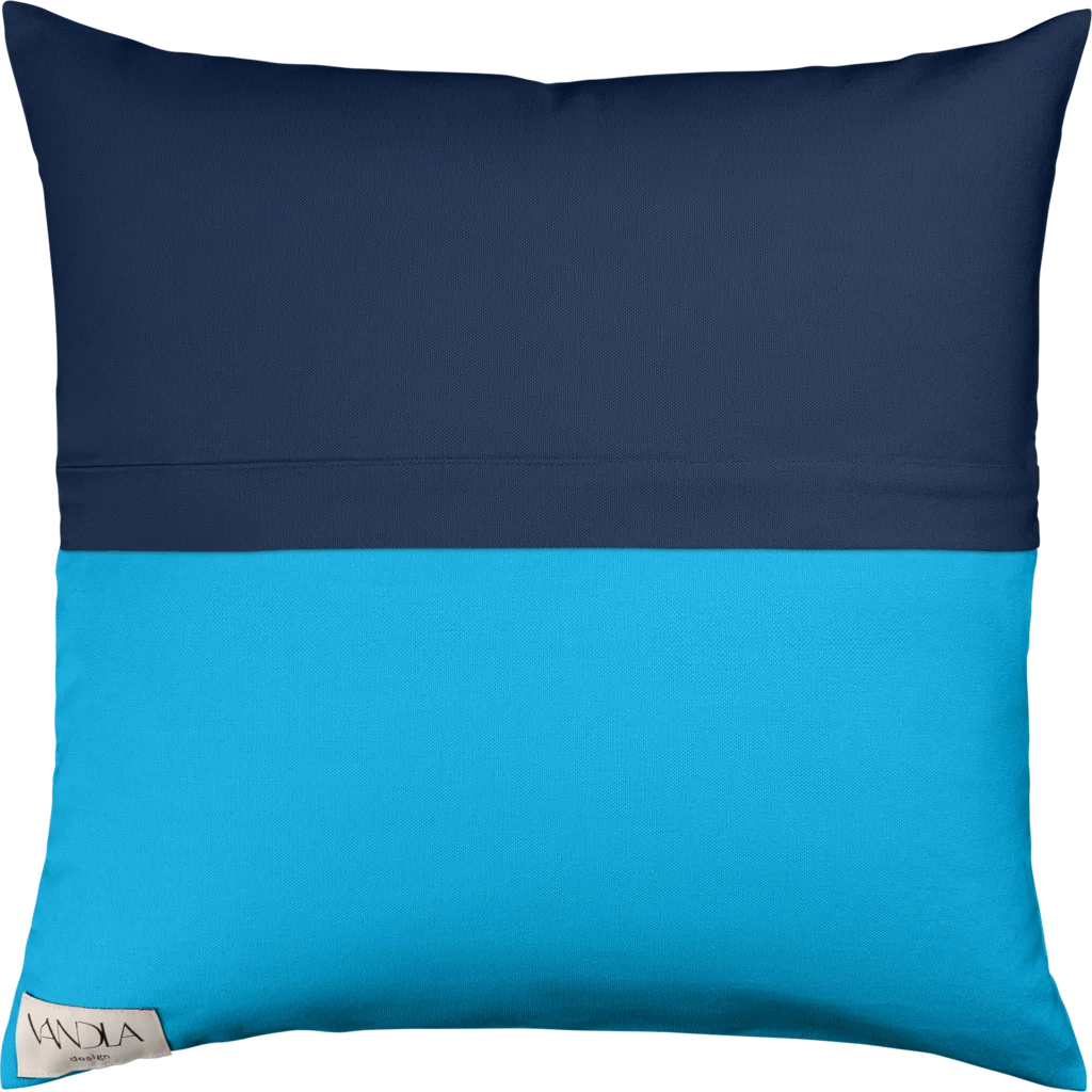 Modulare Kissenhülle Farbkombinationen mit Marine in Marine+Atlantik Blau+Blau von Vandla design Größe 40x40 cm