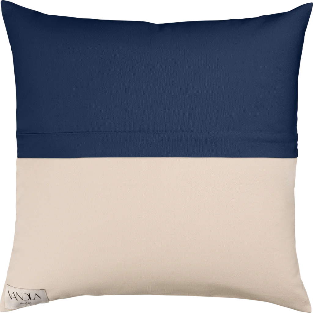 Modulare Kissenhülle Farbkombinationen mit Marine in Marine+Beige Blau+Beige von Vandla design Größe 40x40 cm