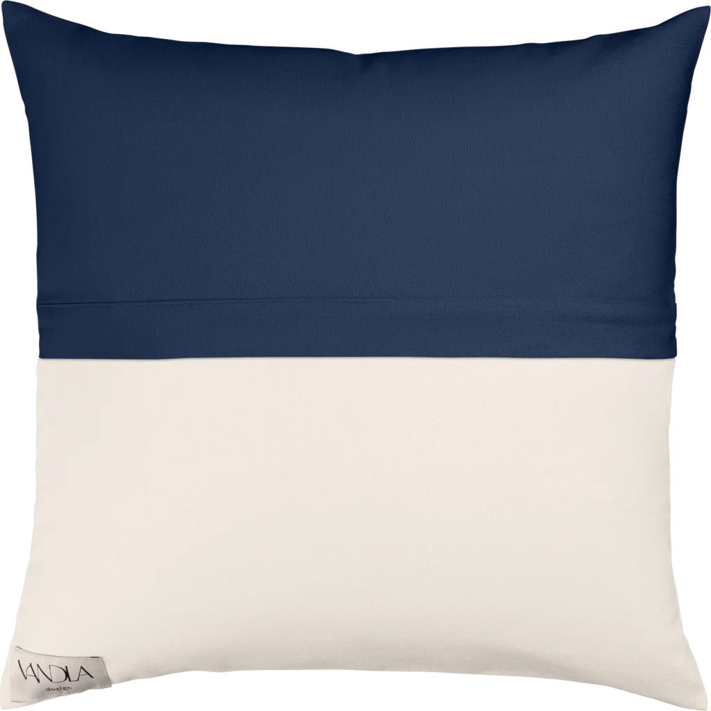 Modulare Kissenhülle Farbkombinationen mit Marine in Marine+Creme Blau+Creme von Vandla design Größe 40x40 cm