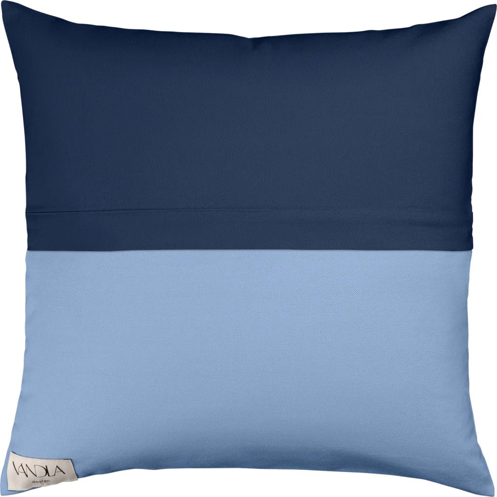 Modulare Kissenhülle Farbkombinationen mit Marine in Marine+Jeansblau Blau+Blau von Vandla design Größe 40x40 cm