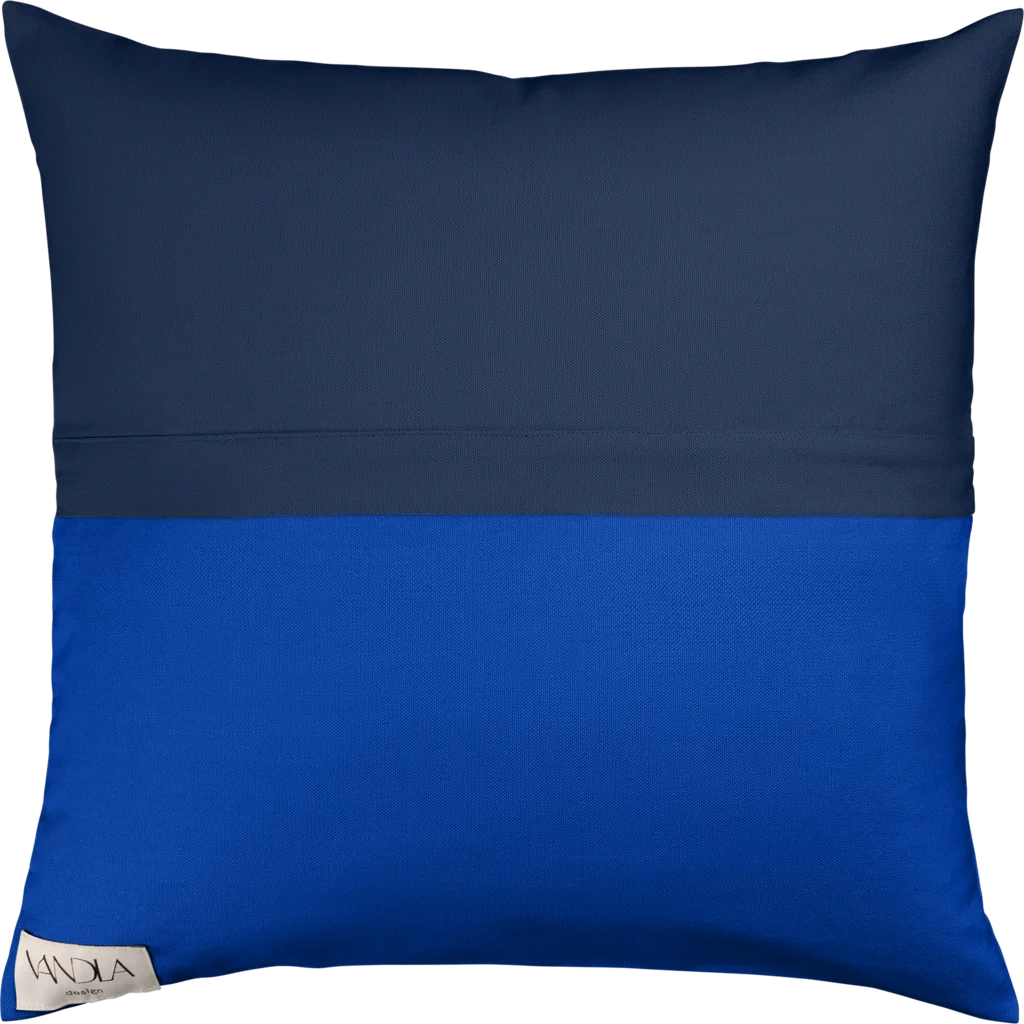 Modulare Kissenhülle Farbkombinationen mit Marine in Marine+Kobalt Blau+Blau von Vandla design Größe 40x40 cm