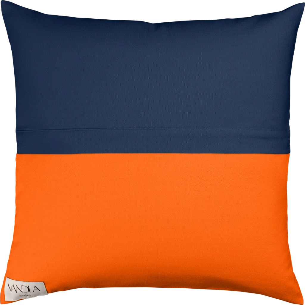 Modulare Kissenhülle Farbkombinationen mit Marine in Marine+Orange Blau+Orange von Vandla design Größe 40x40 cm