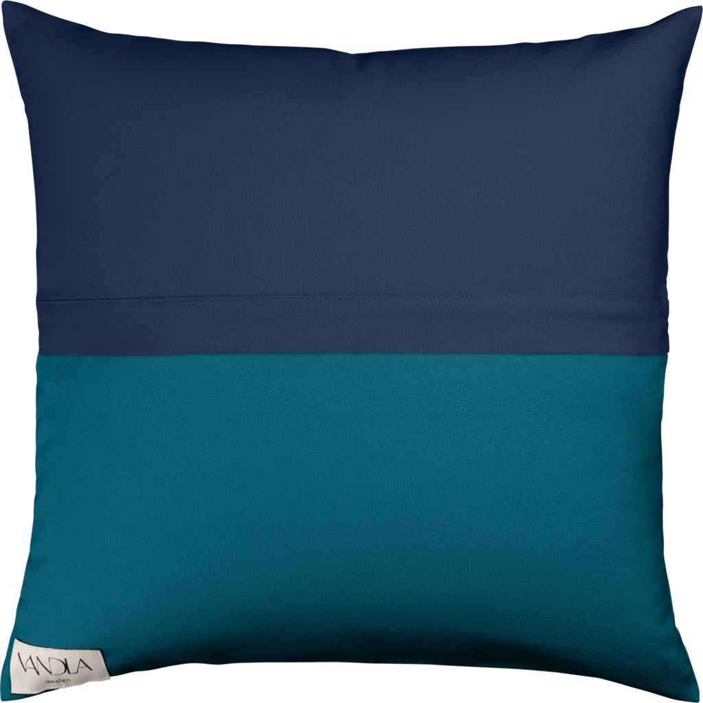 Modulare Kissenhülle Farbkombinationen mit Marine in Marine+Petrol Blau+Blau von Vandla design Größe 40x40 cm