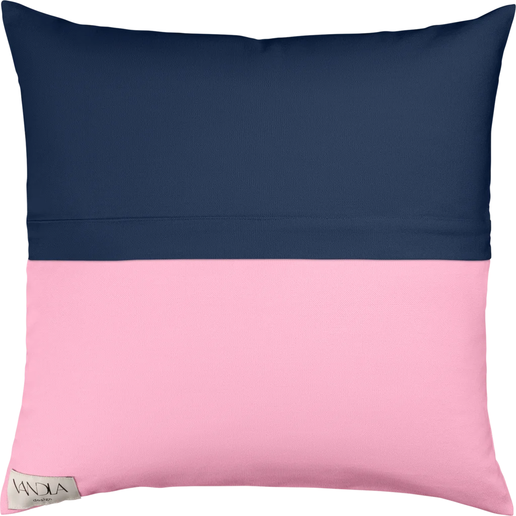 Modulare Kissenhülle Farbkombinationen mit Marine in Marine+Pink Blau+Pink von Vandla design Größe 40x40 cm