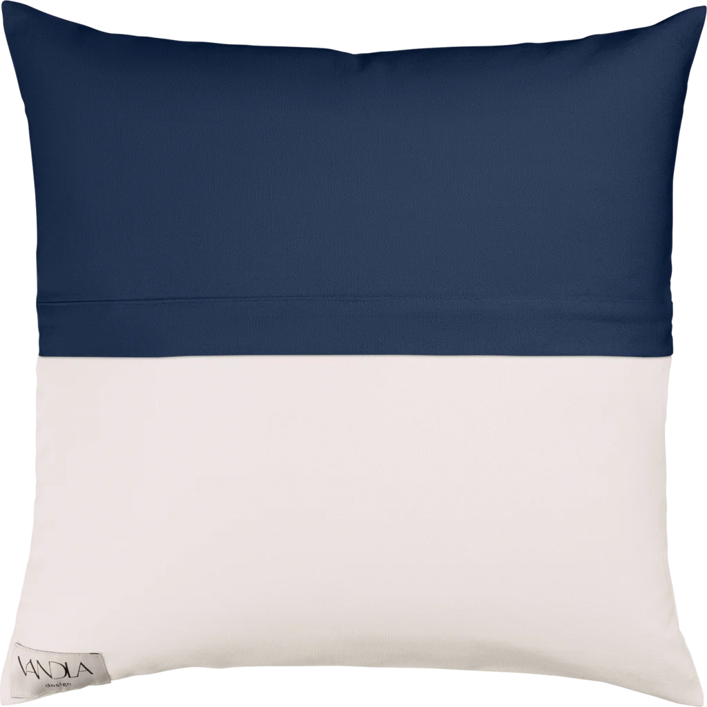 Modulare Kissenhülle Farbkombinationen mit Marine in Marine+Weiß Blau+Weiß von Vandla design Größe 40x40 cm