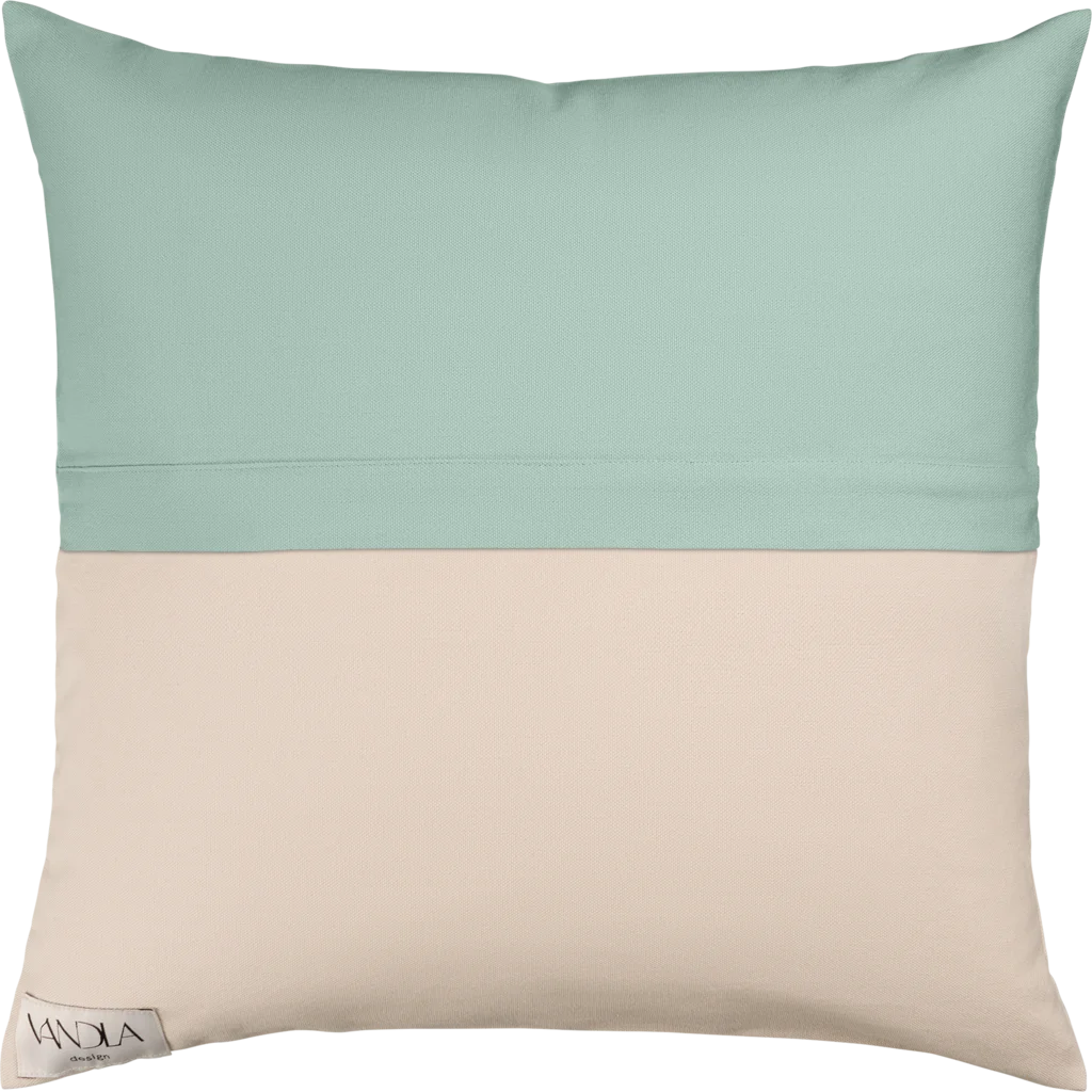 Modulare Kissenhülle Farbkombinationen mit Mint in Mint+Beige Grün+Beige von Vandla design Größe 40x40 cm