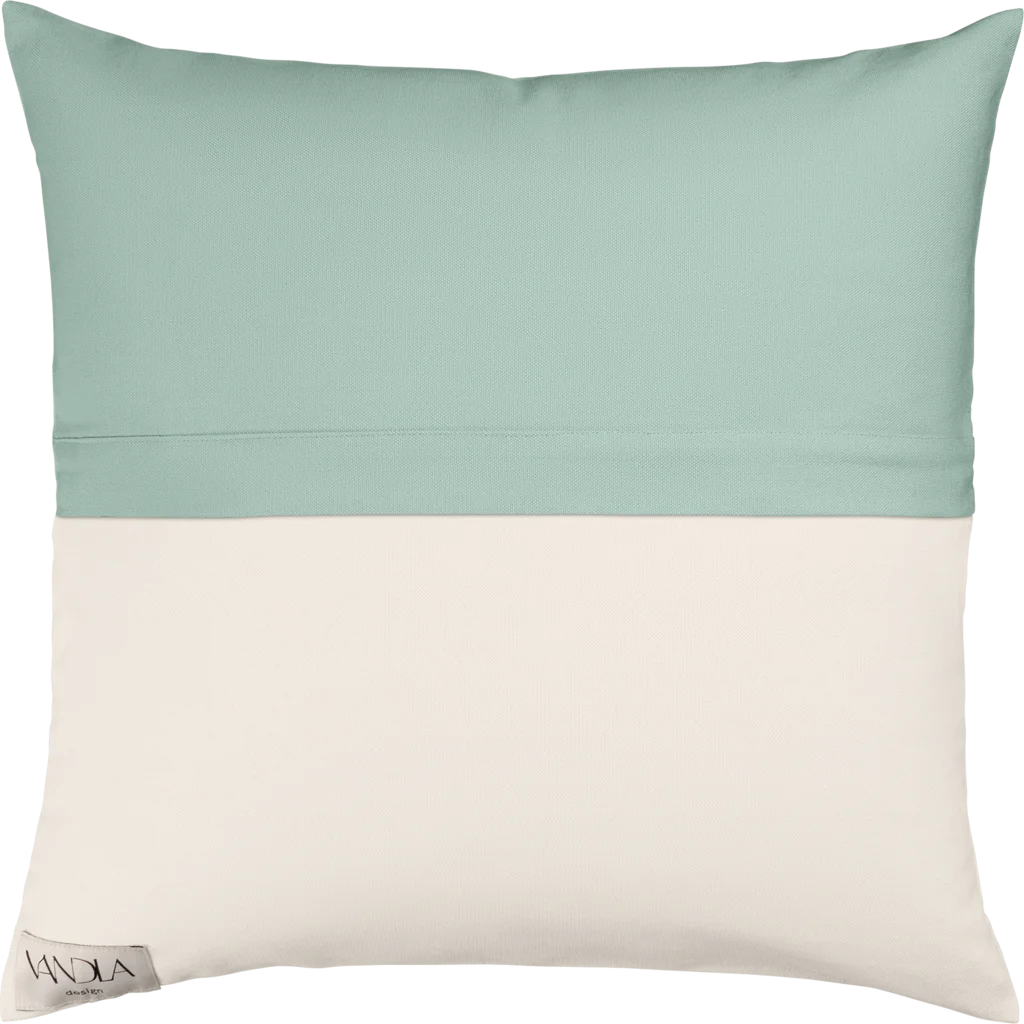 Modulare Kissenhülle Farbkombinationen mit Mint in Mint+Creme Grün+Creme von Vandla design Größe 40x40 cm