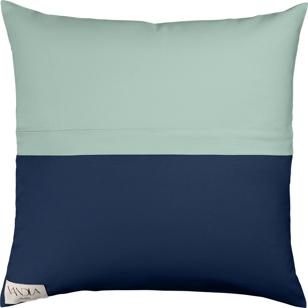 Modulare Kissenhülle Farbkombinationen mit Mint in Mint+Marine Grün+Blau von Vandla design Größe 40x40 cm