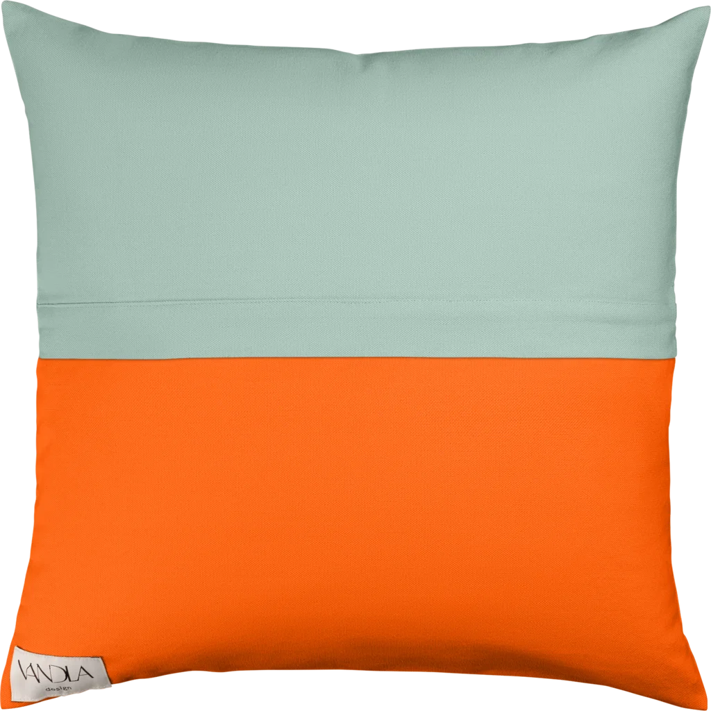 Modulare Kissenhülle Farbkombinationen mit Mint in Mint+Orange Grün+Orange von Vandla design Größe 40x40 cm