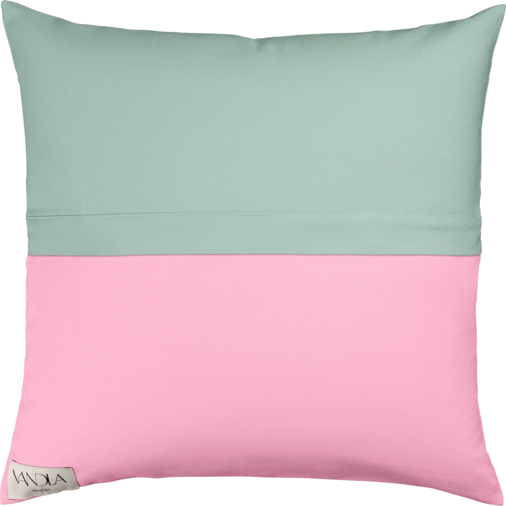 Modulare Kissenhülle Farbkombinationen mit Mint in Mint+Pink Grün+Pink von Vandla design Größe 40x40 cm